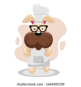 adorable dog chef mascot cartoon vector