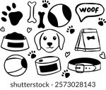 Adorable Dog Collection doodle vector