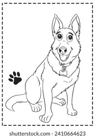 adorable dog colloring for kid