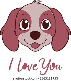 Adorable Dog Head Vector Illustration