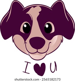 Adorable Dog Head Vector Illustration