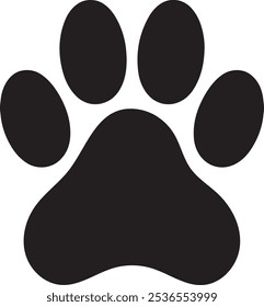 Adorable Dog Paw Silhouette Icon in Vector Format for Pet Art