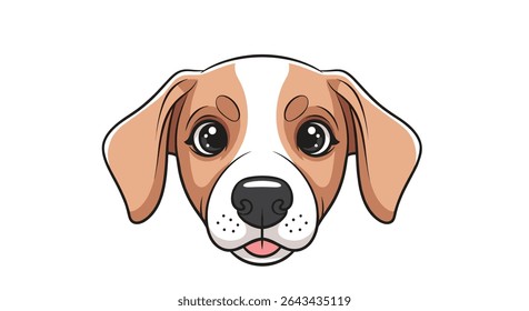 Adorable Dog Portrait Captures Puppy's Innocence with Brown White Fur and Expressive Eyes