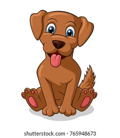 Adorable Dog sitting cartoon. Vector Illustration