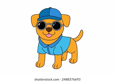 Adorable Dog Vector Illustration - Cute and Charming Design. Adorable dog vector illustration perfect for prints and digital designs.