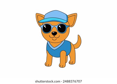 Adorable Dog Vector Illustration - Cute and Charming Design. Adorable dog vector illustration perfect for prints and digital designs.