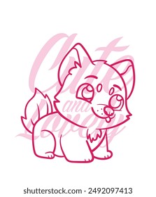 adorable dog vector with text cute and lovely background