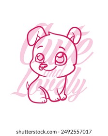 adorable dog vector with text cute and lovely background