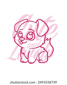 adorable dog vector with text cute and lovely background
