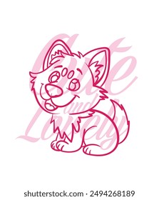 adorable dog vector with text cute and lovely background