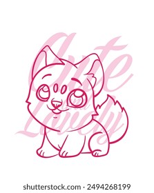 adorable Vector de perro con texto lindo y precioso fondo