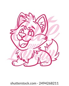 adorable dog vector with text cute and lovely background