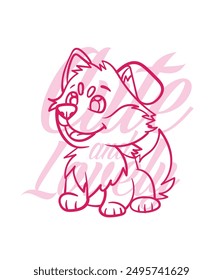 adorable dog vector with text cute and lovely background
