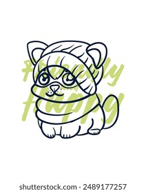 adorable dog vector with text friendly and happy background