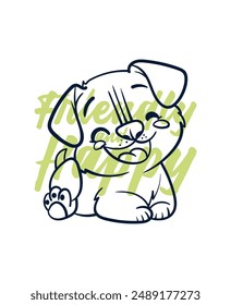 adorable dog vector with text friendly and happy background