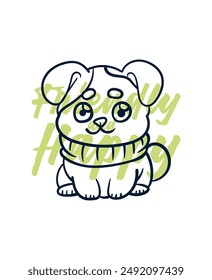 adorable dog vector with text friendly and happy background