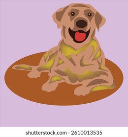 adorable dog wagging tail in happiness. friendly pet and joyful expression. animal logo vector art illustration. dog vector icon graphic