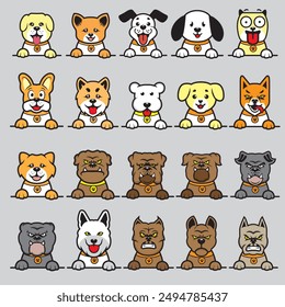 adorable dogs collection. vector illustration