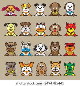 adorable dogs collection. vector illustration