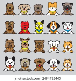 adorable dogs collection. vector illustration