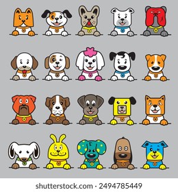 adorable dogs collection. vector illustration