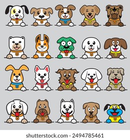 adorable dogs collection. vector illustration