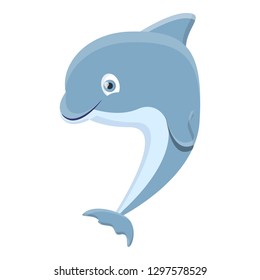 Adorable dolphin icon. Cartoon of adorable dolphin vector icon for web design isolated on white background