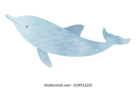 Adorable dolphin vector illustration (grunge)