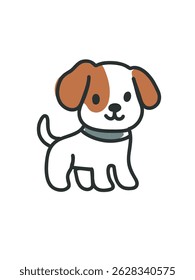 adorável doodle-estilo ilustração cão, ilustração vetor simples