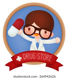 Adorable Drug Store banner - Vector file EPS10