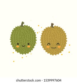 Adorable Durian Fruit Vector Illustration
