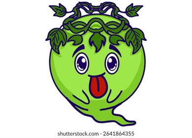 Adorable Earth Day Characters Sticker Taunting With Tongue Sticking Out