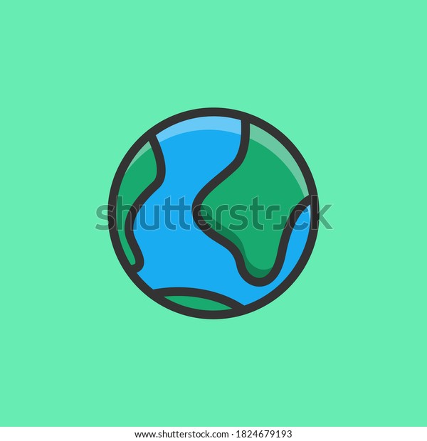 Adorable Earth Vector Icon\
Template