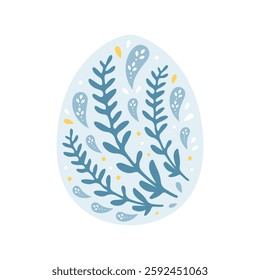 Adorable Easter bunny and eggs illustration set in beautiful art nouveau hand drawing style