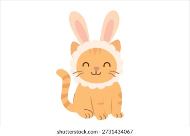Adorable gato de Pascua con orejas de conejo para celebraciones festivas