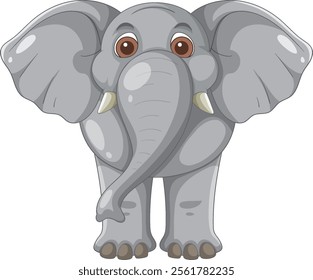 Adorable elephant with big eyes and floppy ears