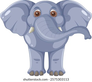 Adorable elephant with big eyes and floppy ears