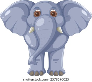 Adorable elephant with big eyes and floppy ears