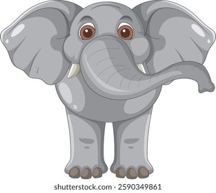 Adorable elephant with big eyes and floppy ears