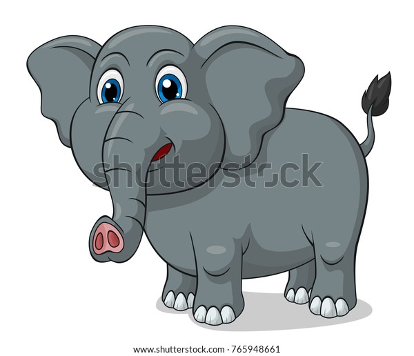 Adorable Elephant Cartoon Vector Illustration Stock Vector (Royalty ...