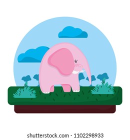 adorable elephant wild animal in the landscape