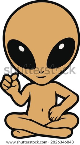 Adorable extraterrestrial character for kids content and sci-fi designs