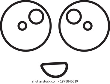 Adorable face, icon illustration, vector on white background
