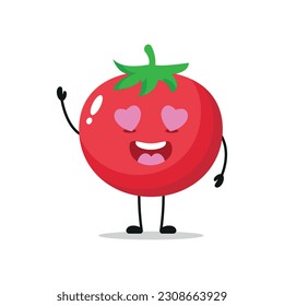 Adorable Fall In Love Tomato Vector Illustration 