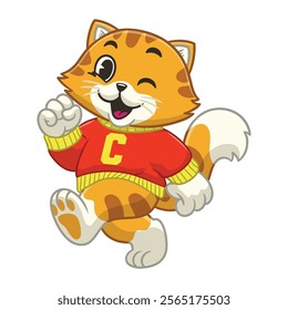 Adorable Fat Orange Cat College Mascot