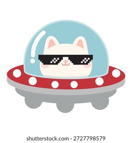 Um personagem felino adorável explorando o espaço exterior com atitude lúdica viagem futurista divertida sci fi vibração aventura humor e ilustração imaginativa conceito