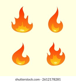 Adorable fire and flame in cute animation icon vector design for kids illustration cartoon education happy orange character graphic red energy fun safety yellow flames emotion mascot joy amusing brigh