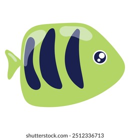 Adorable fish with big eyes in cartoon style Vector illustration