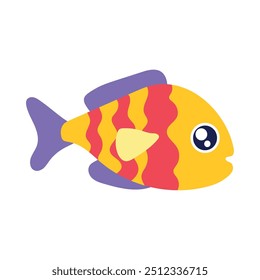 Adorable fish with big eyes in cartoon style Vector illustration