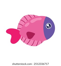 Adorable fish with big eyes in cartoon style Vector illustration